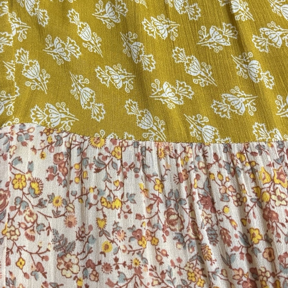 Madewell Mixed Print Tiered Midi Dress in Jaipur Floral Sz M Lined Tie Back - Picture 5 of 16